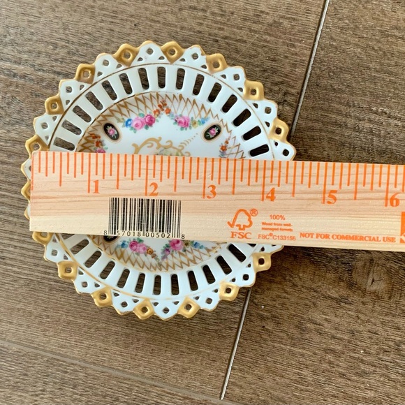 Vintage 1925 Powell Porcelain Reticulated Trinkets Dishes - Picture 11 of 11